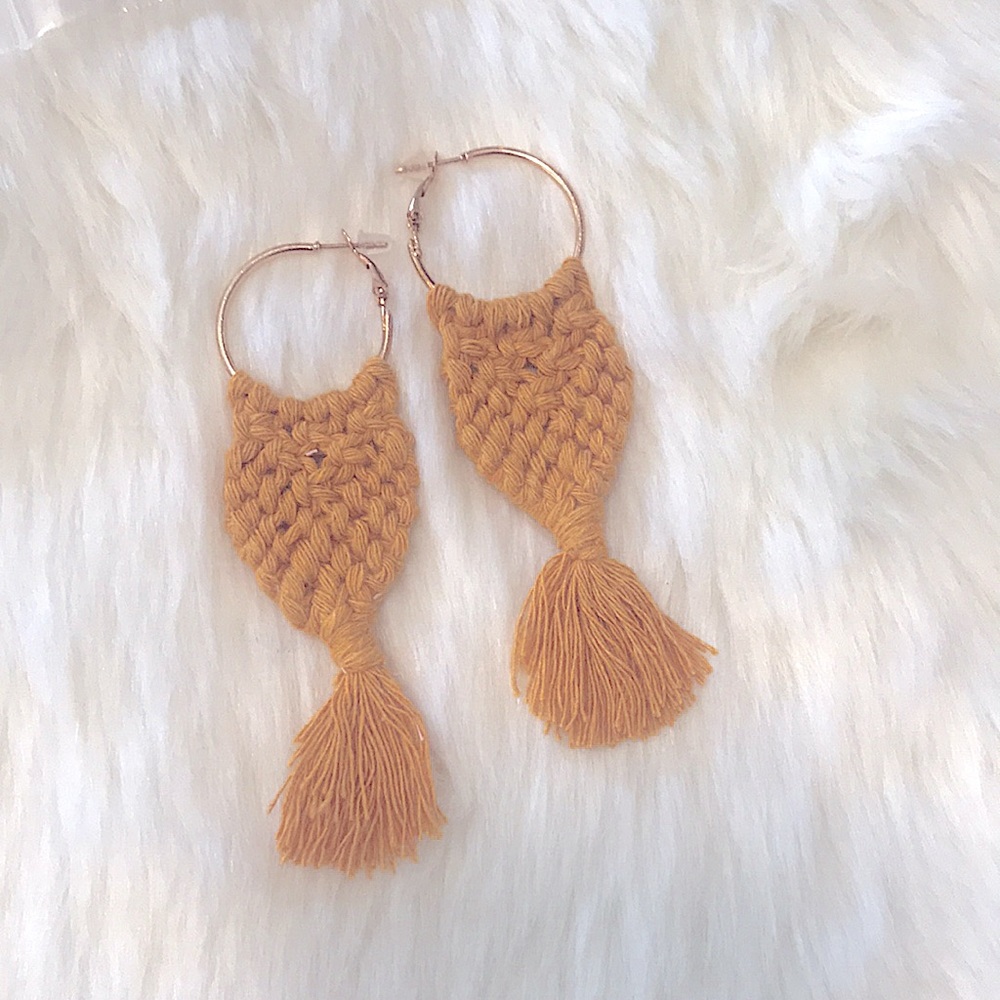 🆕Trendy Macrame Earrings Handmade w/ L♥️VE; Boho Bohemian Style🪶Light Weight - Picture 9 of 16
